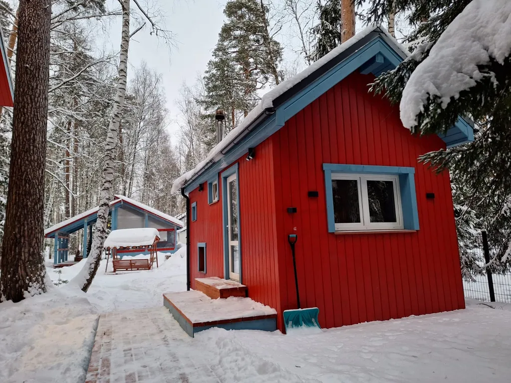Барнхаус в лесу с розовой гостиной