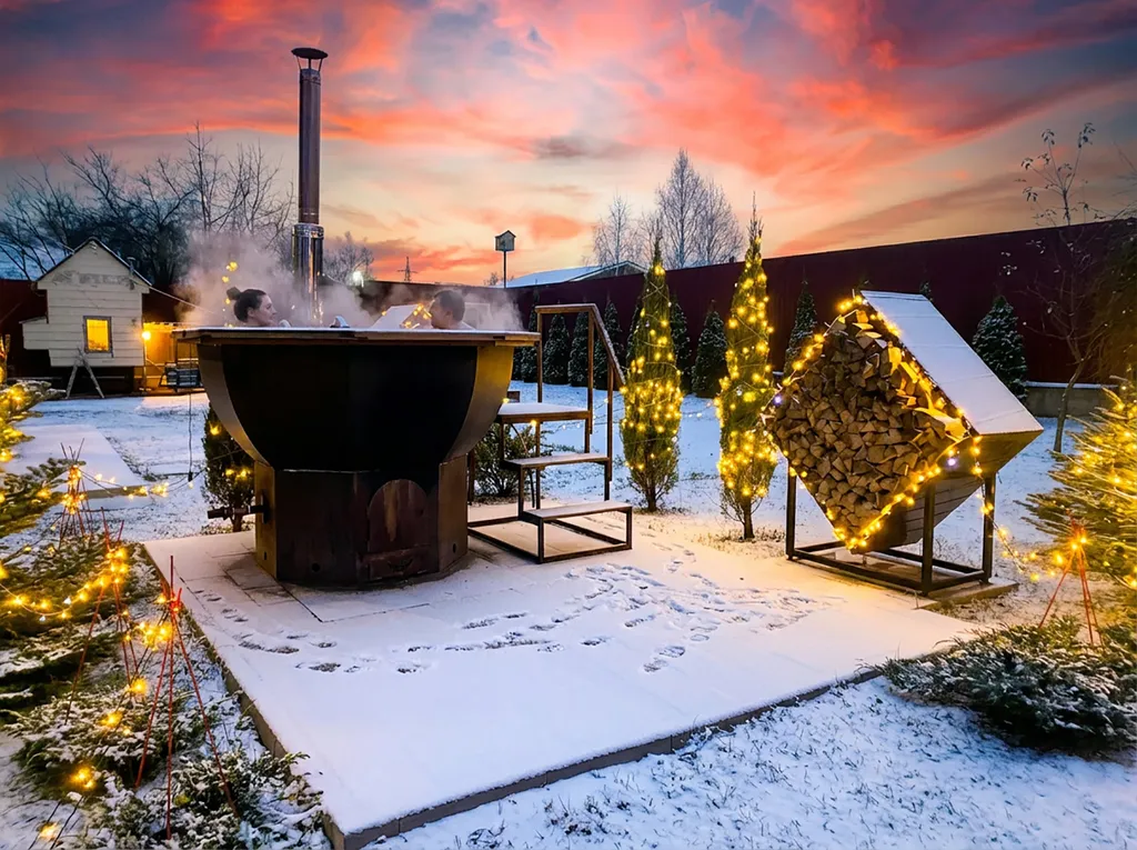 Современный домик с баней, чаном и беседкой