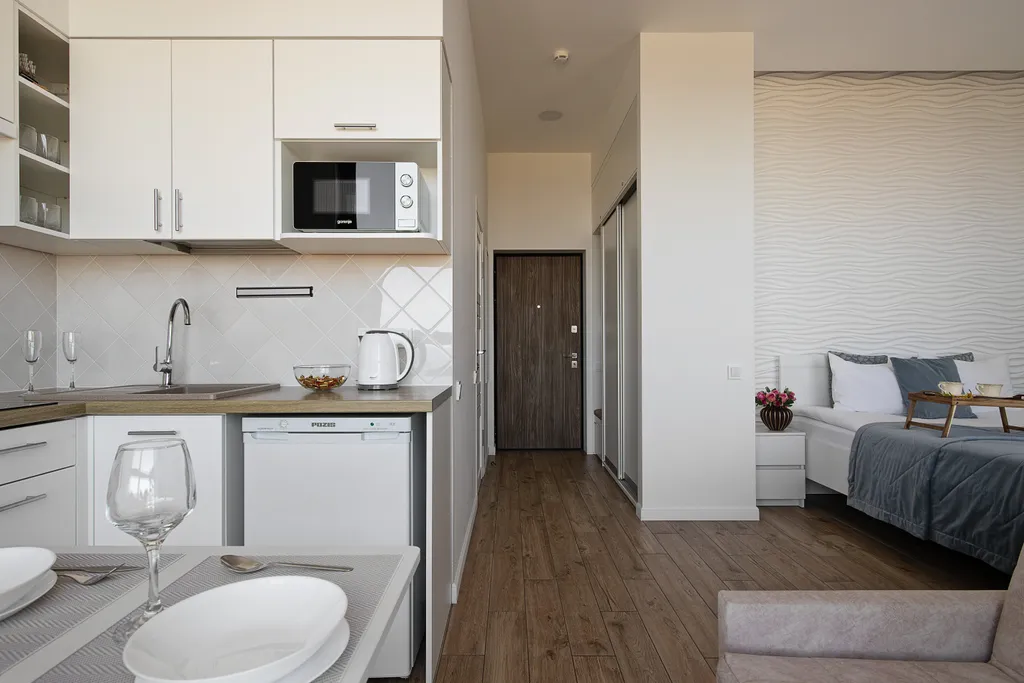 Студия с видом на море на 10 этаже в комплексе Кристалл Балтик-СПА