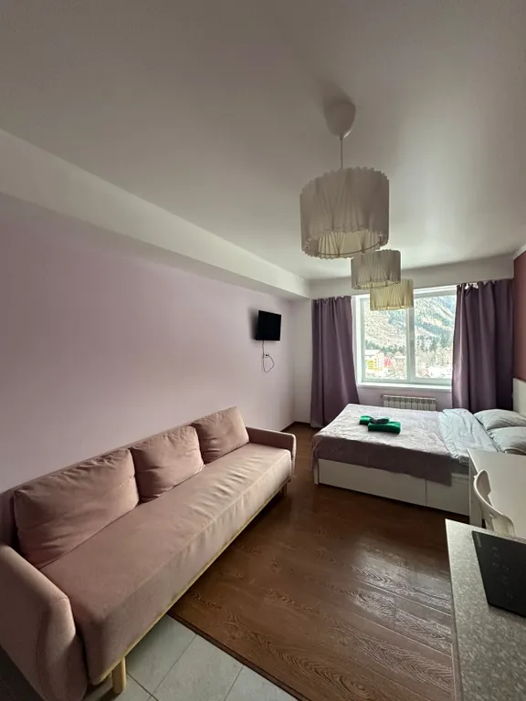 Уютная студия в самом сердце Домбая с видом на горы