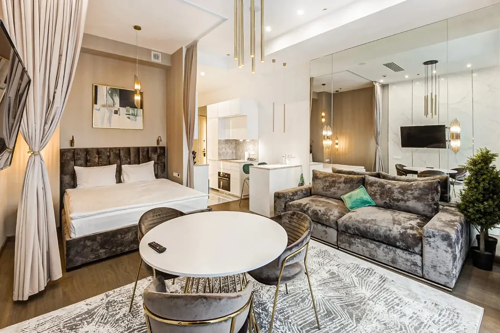 Апартаменты-студия на 62м этаже в Башне "Нева с видом на башни "Сити".