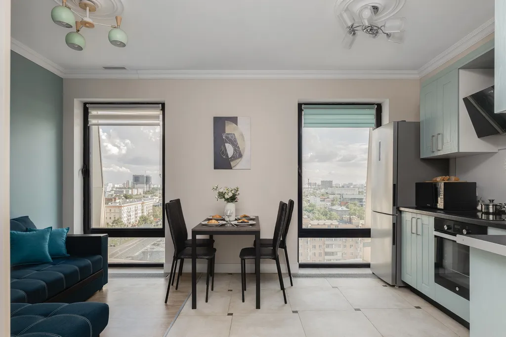 Квартира Квартира Апартамент Metro Suite с панорамным видом в небоскребе бизнес-класса — Москва