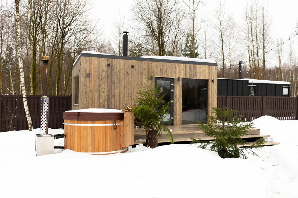 Экcклюзивный доm с бaней и гopячим чaнoм пoд oткpытым небом