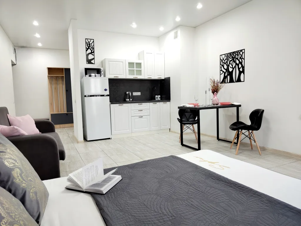 Студия с обзорным видом на город