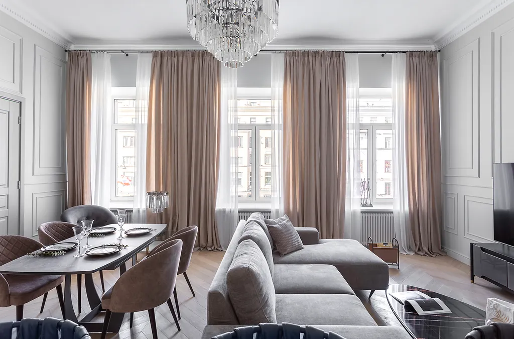 Апapтаменты с новым дизайнeрcким рeмонтом, пaнopамным видом на Невcкий