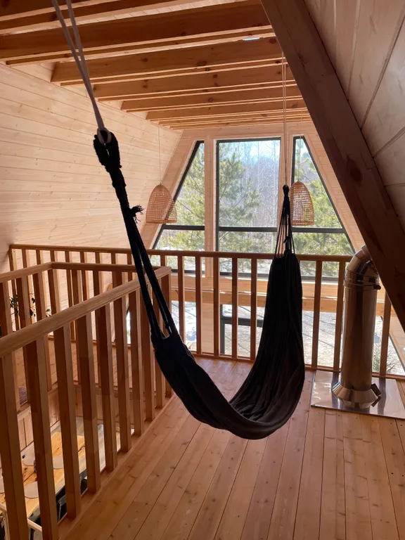 Большой дом А-фрейм с баней и чаном