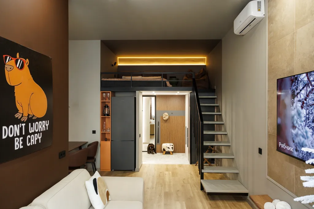 Двухуровневая квартира Капибара с видом на закат