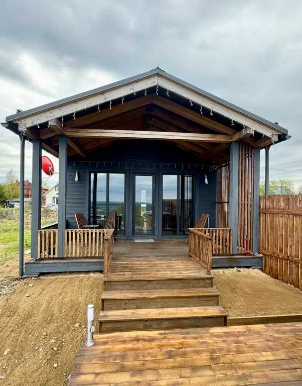 Уютный дом с купелью Фурако прекрасным видом на Онежское озеро и город