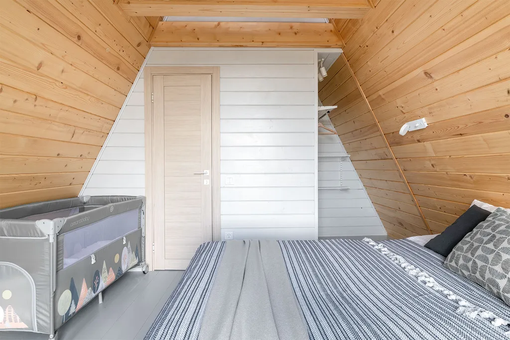 А・Фрейм ВИСТА Логиново
Дом с сауной, видом на лес и реку