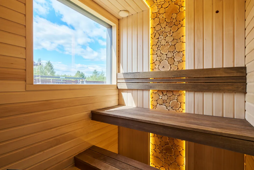 Просторный дом с сауной и камином в окружении леса и реки