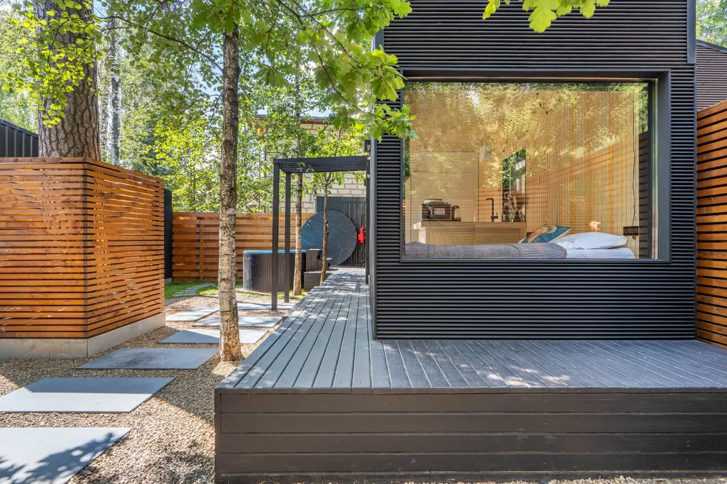 Ультрасовременный домик для отдыха вдвоем с сауной, купелью, мангалом