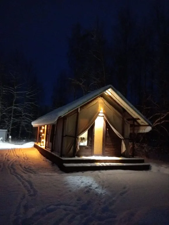 Коттедж Уютный, зимний эко-дом Сафари с потрясающим видом на ручей и лес — Зеленая Роща