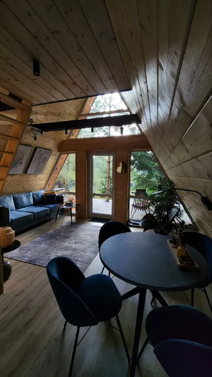 Треугольный дом в 25км от Минска с баней и горячей купелью в лесу