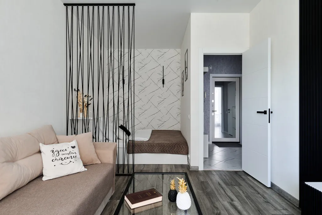 Прекрасная стильная квартира Инь янь