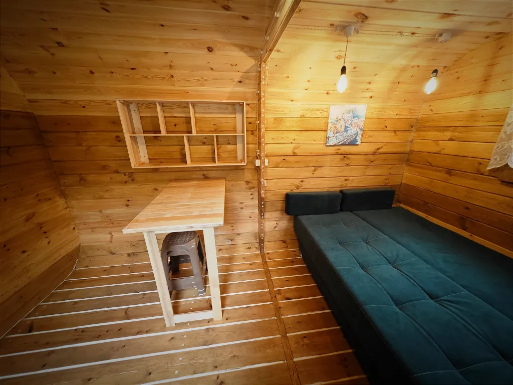 Мини-домик Бочка с собственной беседкой