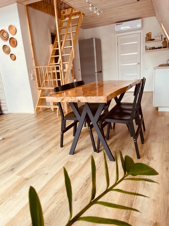 Большой дом А-фрейм с баней и чаном