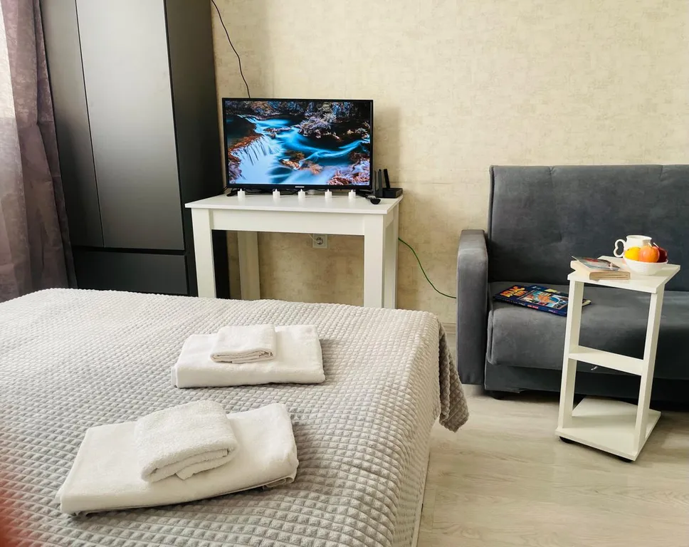 Квартира Квартира Уютная студия в Шушарах для командировочных, пар и пар с детьми — Шушары