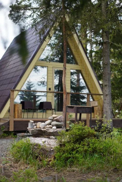 А-фрейм дом на горе