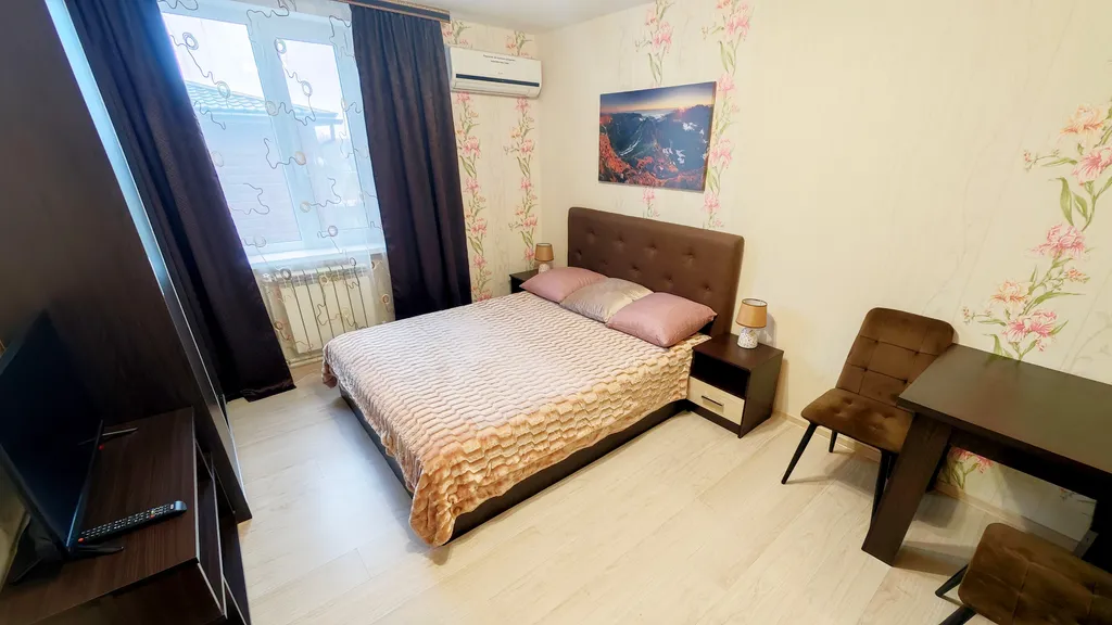 Каштановая студия улучшенная с кондиционером, кухней и ванной комнатой