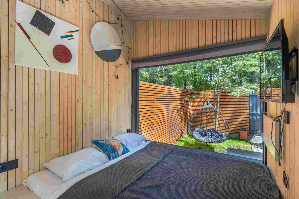 Ультрасовременный домик для отдыха вдвоем с сауной, купелью, мангалом