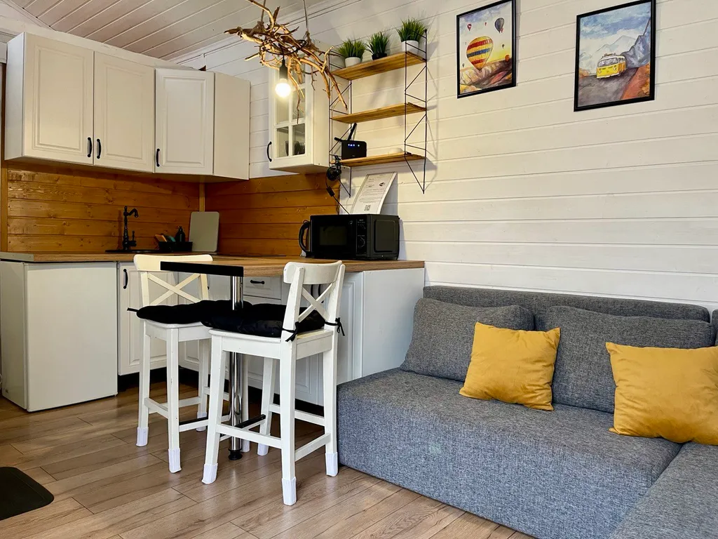 Норвежский домик с отдельной баней на дровах