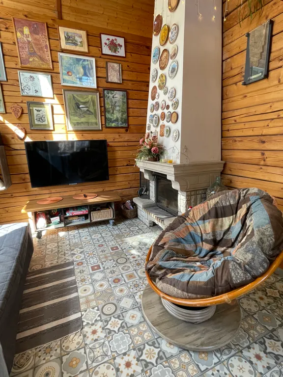 Домик-баня с камином