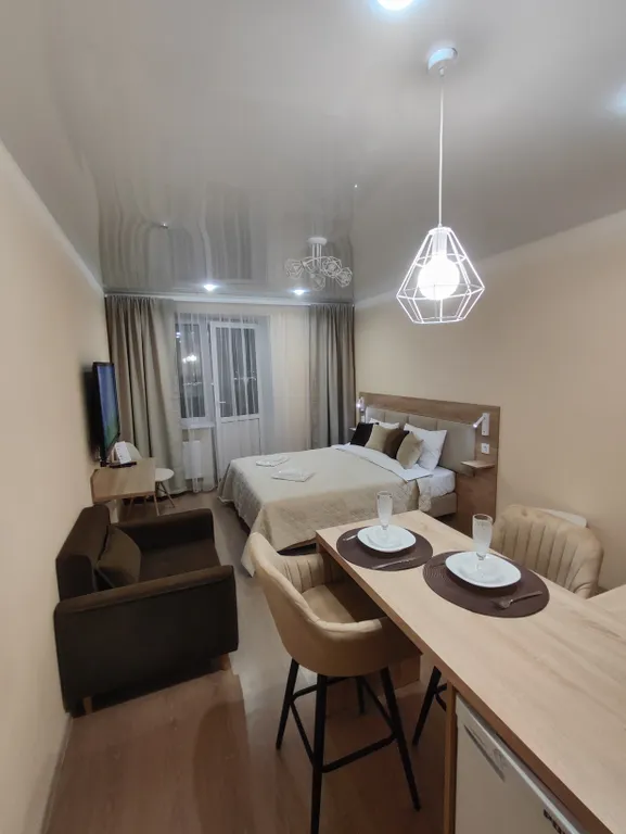 Современная квартира - студия с видом на новый мост