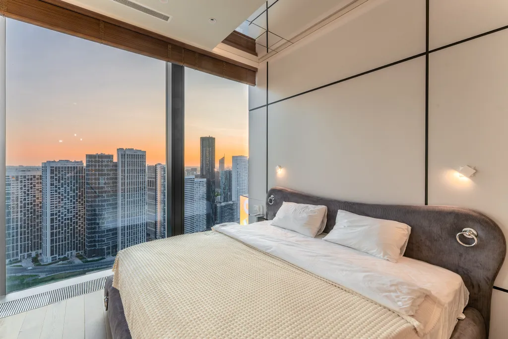 Sky city moscow ванна у окна, закатная сторона, premium дизайн