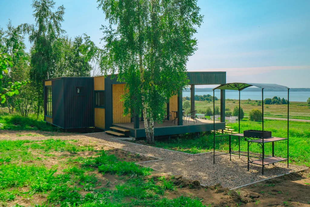Малый дом с панорамным видом на озеро