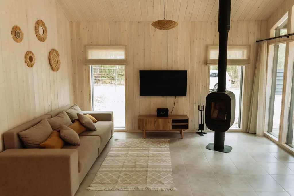 Барнхаус в стиле бохо в сосновом лесу