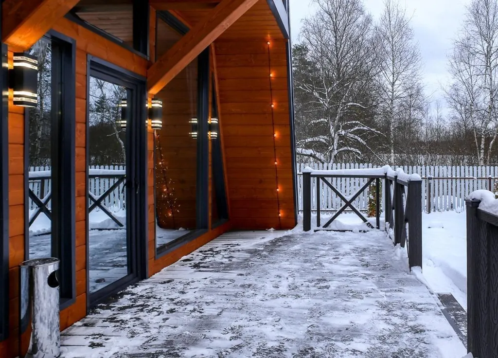 Большой дом a-frame в-небо с бассейном