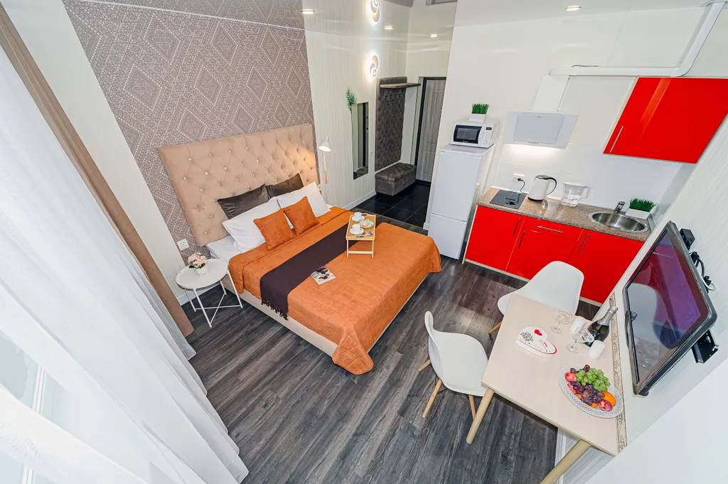 Удобная локация в самом центре с панорамой на город и арену