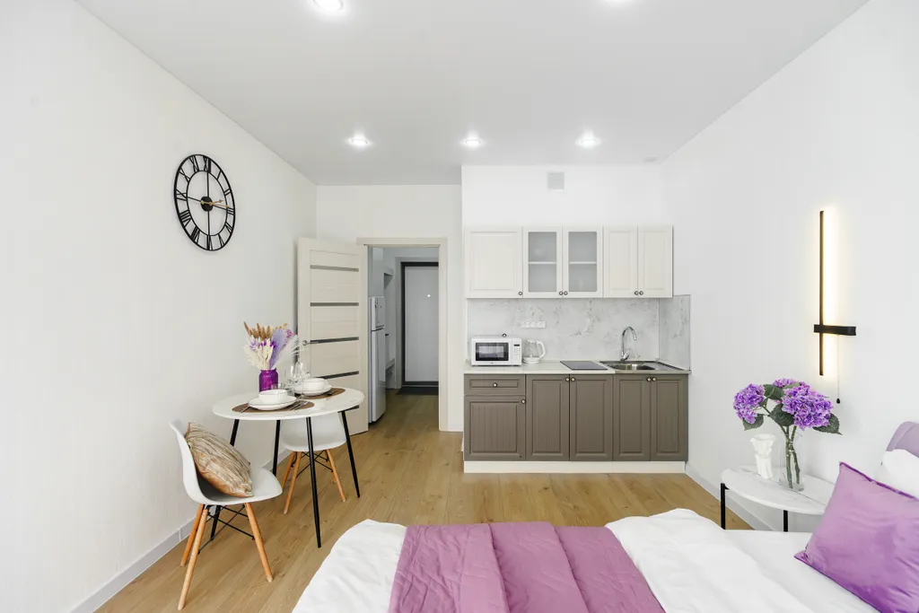 Студия на 24 этаже с панорамным видом на реку в ЖК Аквамарин