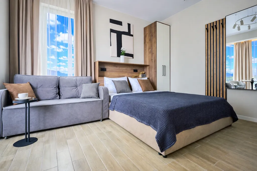 Квартира Квартира Лофт студия с балконом и видом на море и горы — Лазаревское