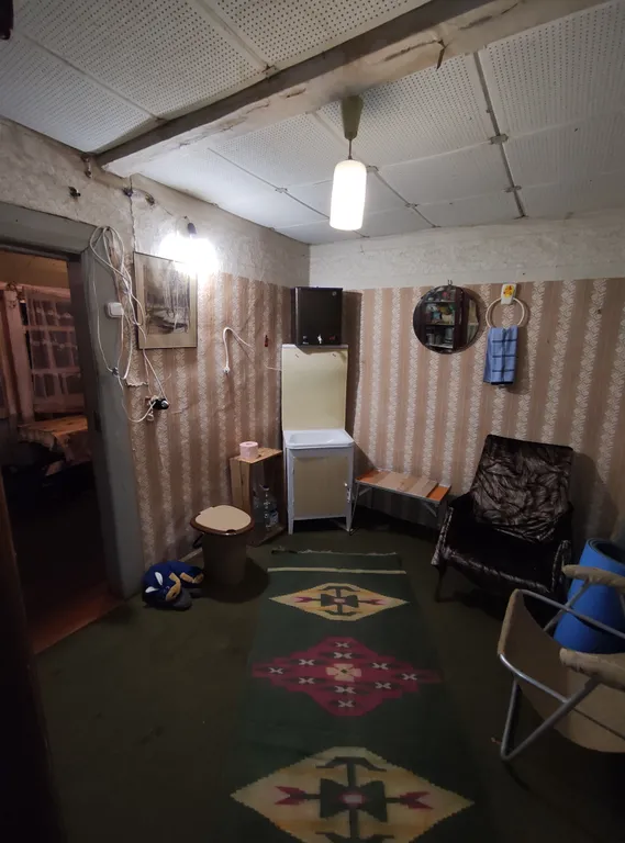 Деревенский дом с дровяной печью у леса