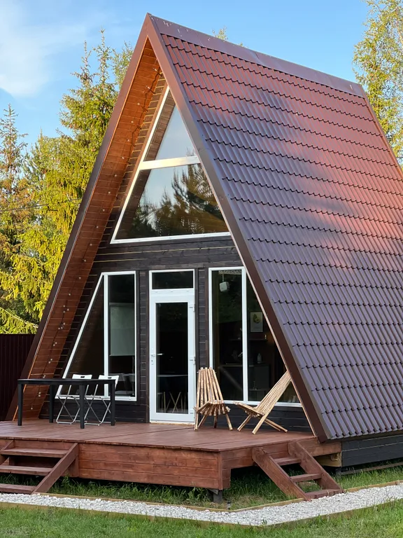 Уютный романтический домик А-фрейм