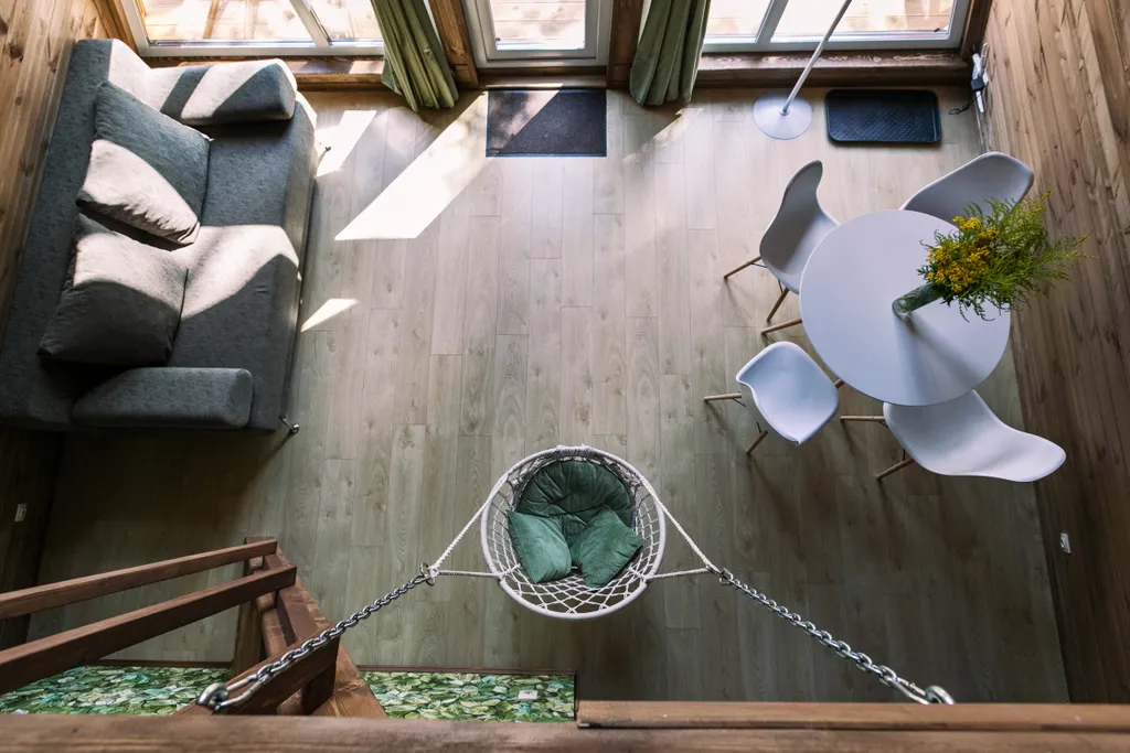 А-фрейм уютный домик у леса  с чаном