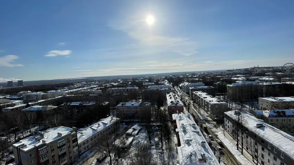 Уютная студия с красивым видом на город