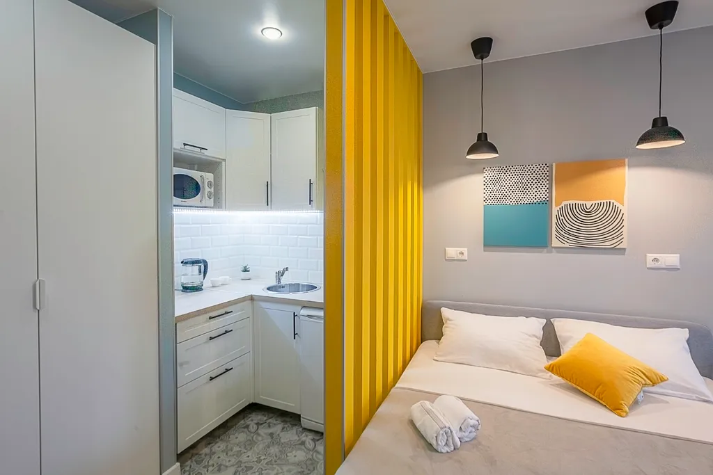 Квартира Квартира Жёлтая студия, оригинальный доступ в санузел — Волгоград