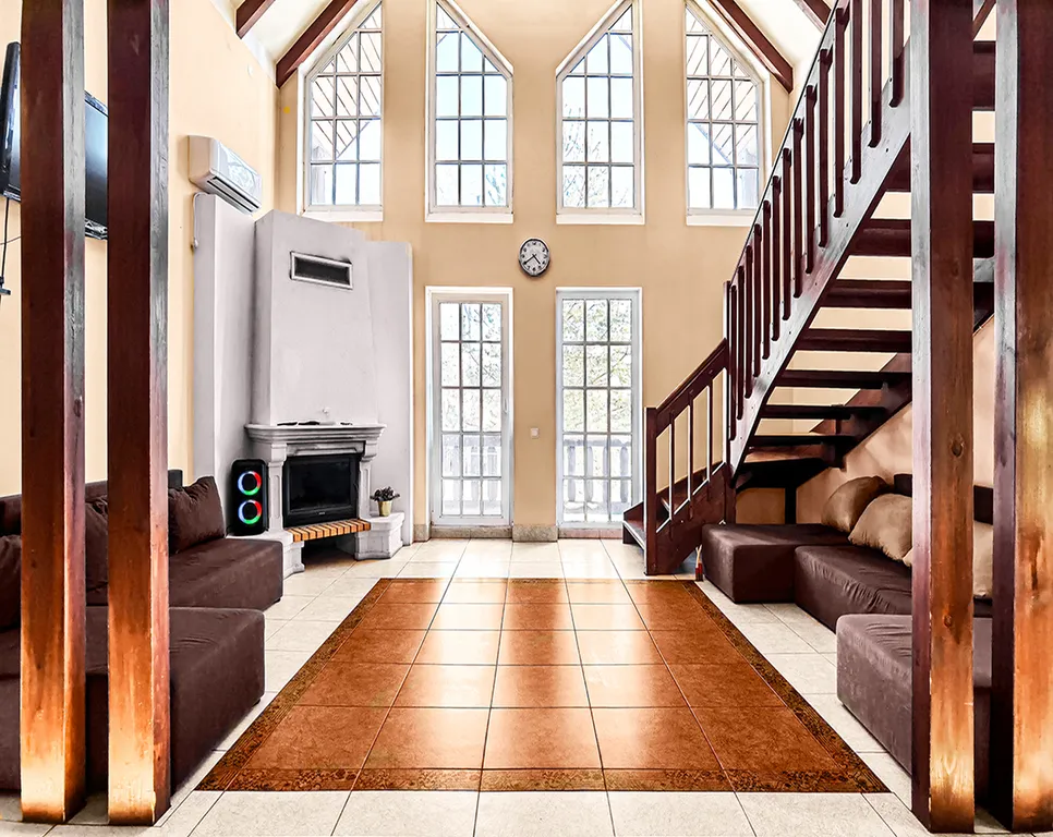 Дом с тёплым бассейном и камином Рощино Солнечный