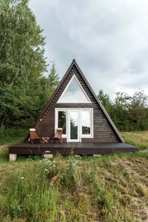 Papino village blue домик рядом с водопадом и лесом