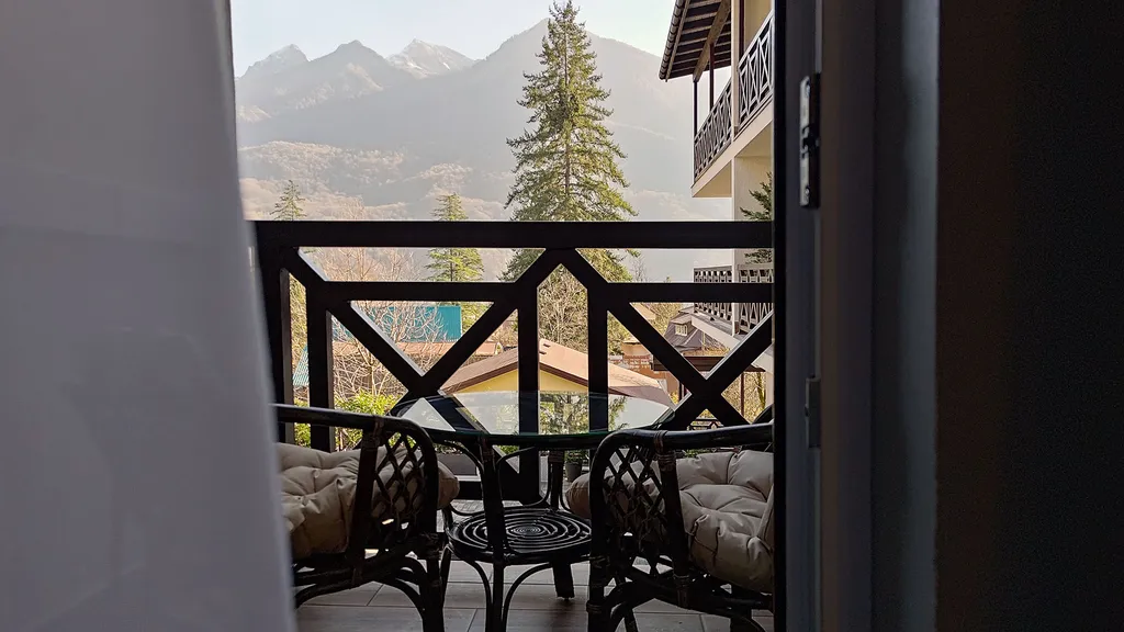 Студия с видом на горы + балкон/бассейн/сауна