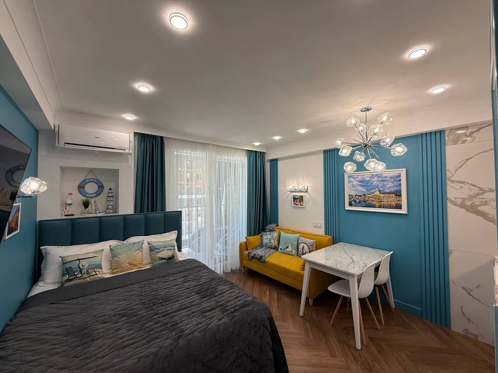 Морская симфония - уютная студия с видом на море и открытым бассейном