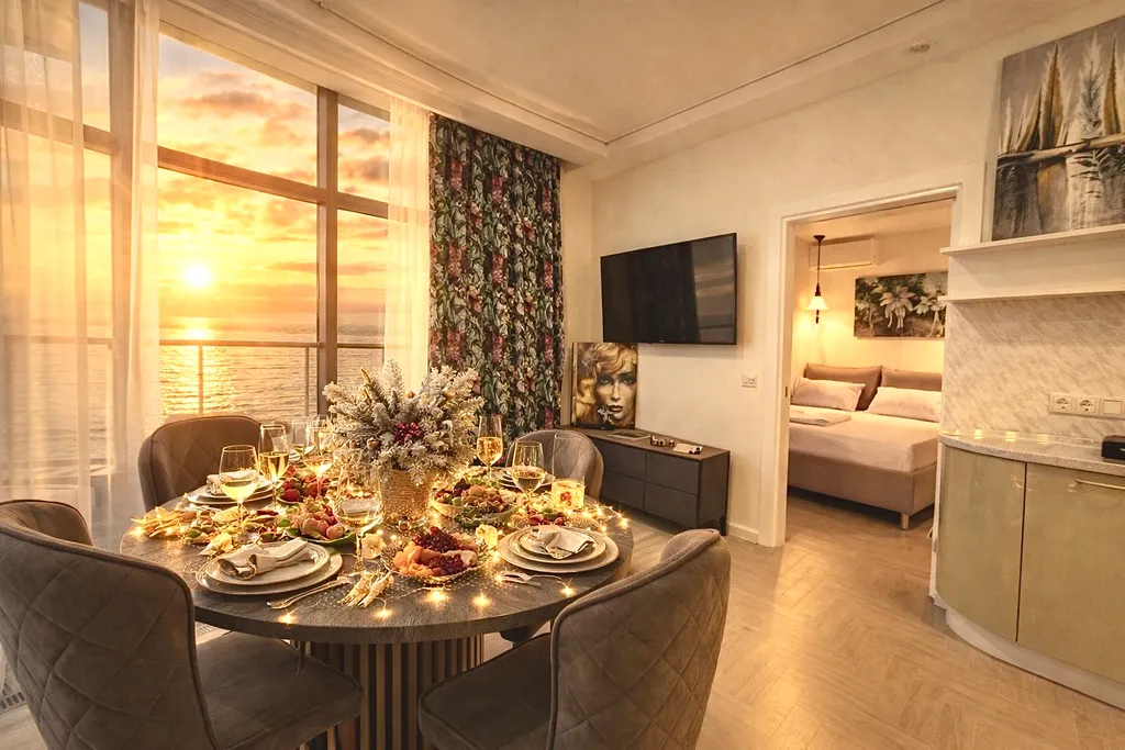 Апартаменты со спальней, лучший вид на море с 16 этажа