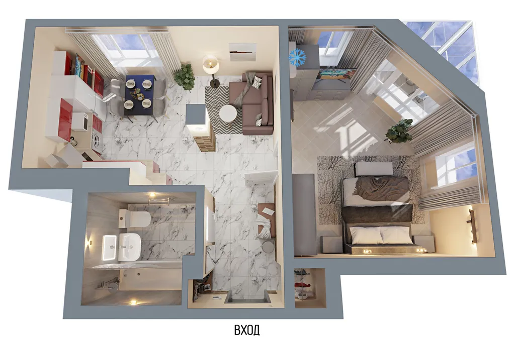 Двухкомнатная квартира на Якиманке