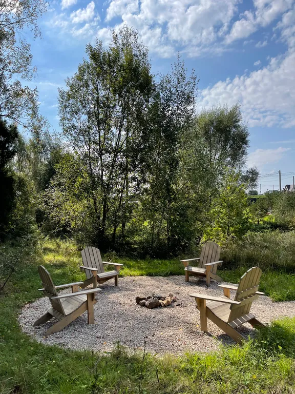 Дача в лесу с панорамными окнами