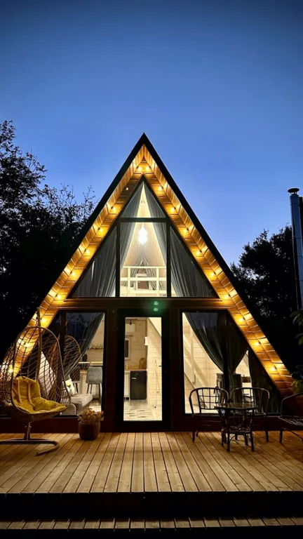 Spa-отдых в гостевом доме в стиле A-frame с отдельным двориком