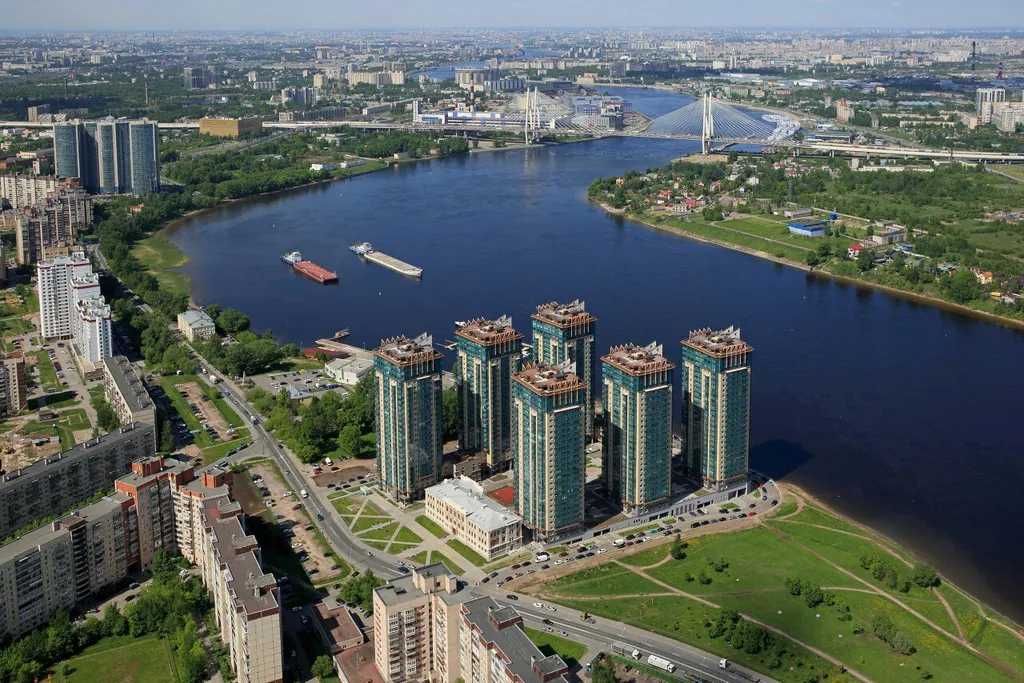 Квартира Квартира Студия с видом на Вантовый мост — Санкт-Петербург