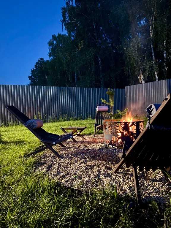 Дом с панорaмными окнaми, баней, чаном и уютной атмосферой