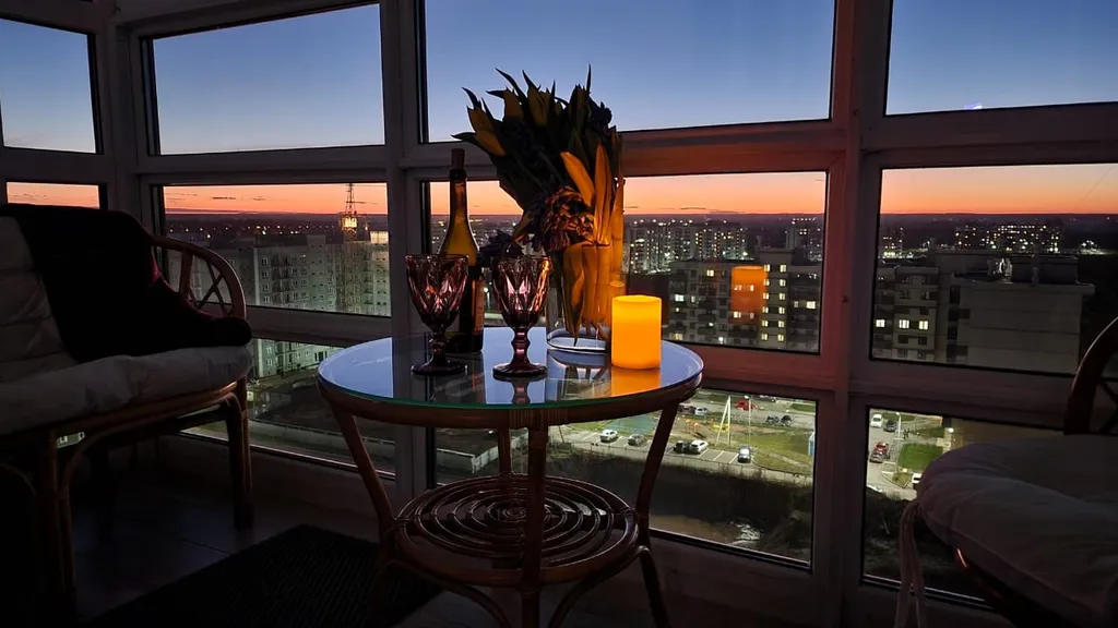 Апартаменты с закатом на озеро